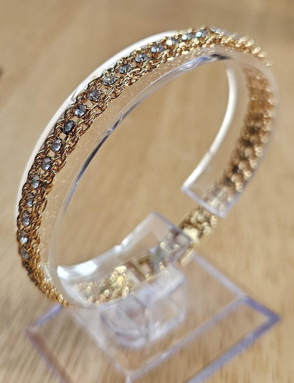 AVON Diamante Tennis Bracelet Gold Toned With CZ